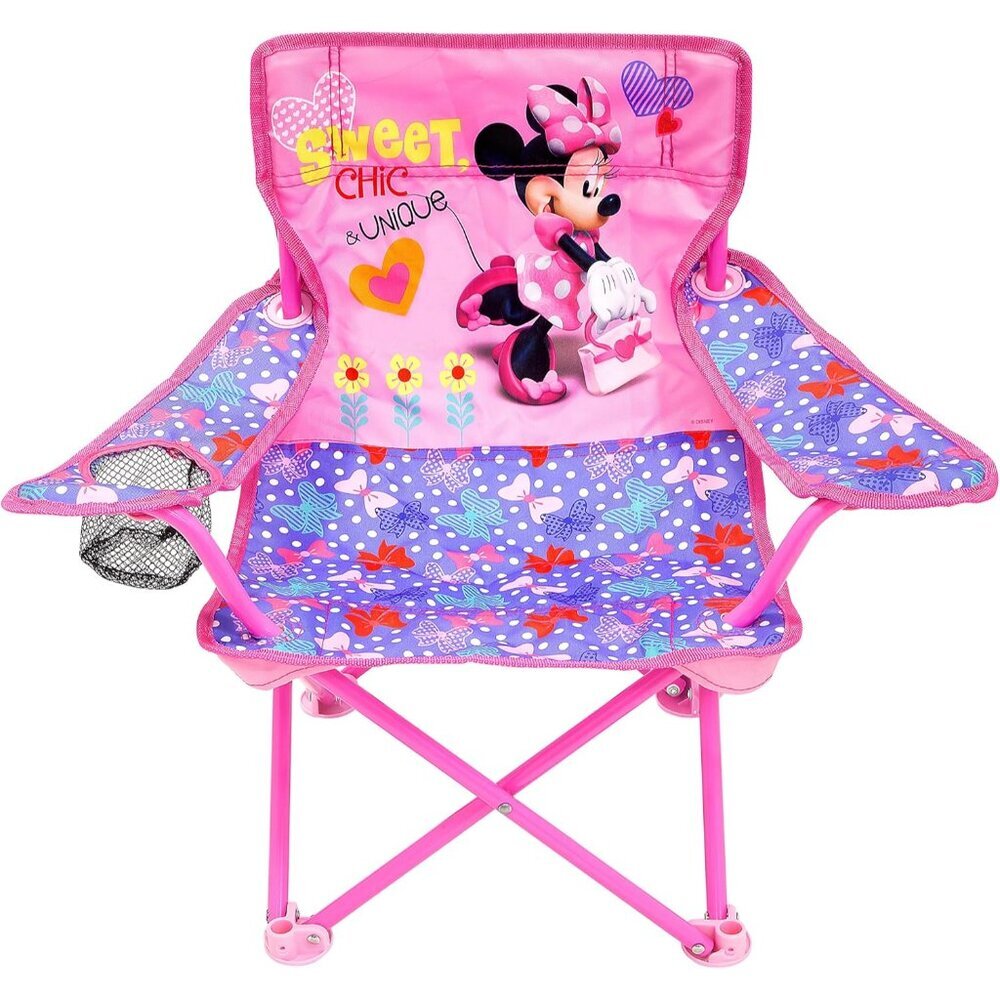Minnie Camp Chair for Kids, Portable Camping Fold N Go Chair with Carry Bag, Min